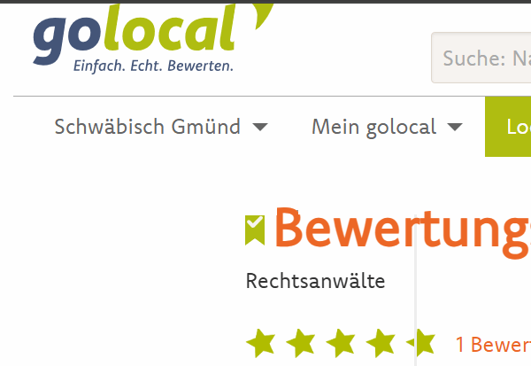 Golocal Bewertung löschen