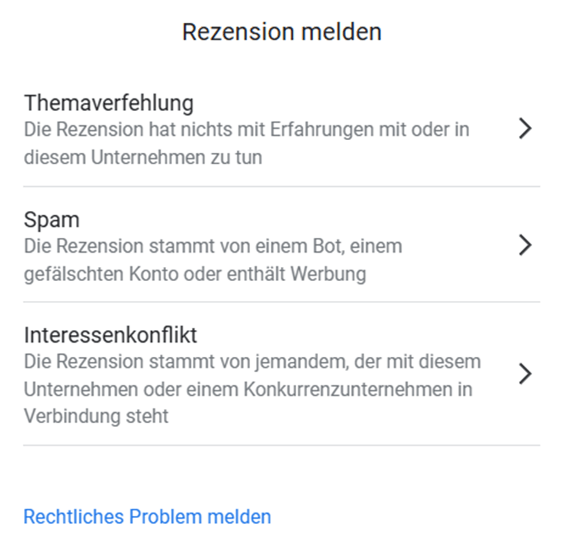 Google Rezension löschen